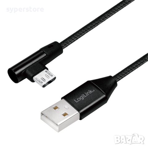 Кабел  USB2.0 A-Micro B, M/M, 1m, Angled  SS301025, снимка 1 - Друга електроника - 39217582