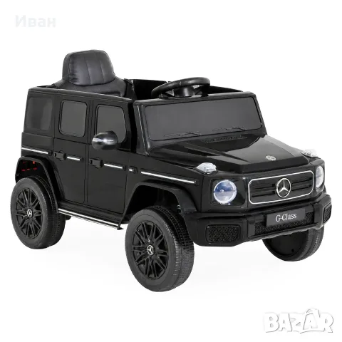 ТОП ЦЕНА!НОВО!Акумулаторен джип Mercedes-Benz G580 BLACK с 12V батерия,EVA гуми,кожена седалка,USB