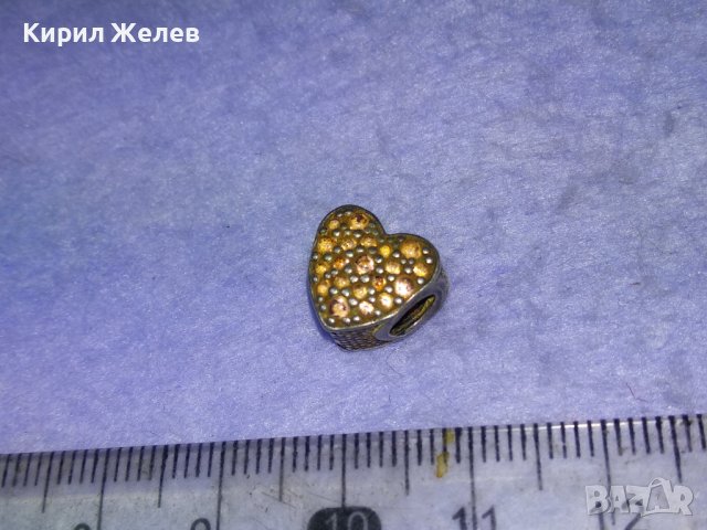 СКЪПОЦЕНЕН СЪРЦЕВИДЕН СРЕБЪРЕН ЕЛЕМЕНТ За ГРИВНА на ПАНДОРА СРЕБРО 925 сИСКРЯЩИ ФАСЕТ КРИСТАЛИ 40532, снимка 14 - Гривни - 42795481