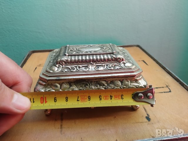 посребрена метална барокова кутия, снимка 3 - Други ценни предмети - 38297069