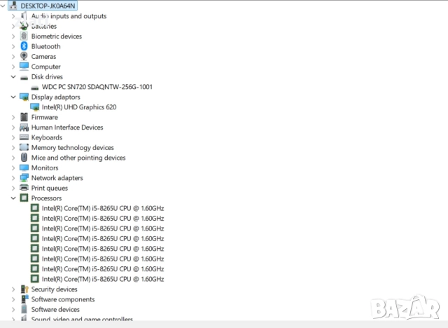 Лаптоп Lenovo ThinkPad L390 - 13.3" - i5-8265U 1.6GHz / 8GB RAM DDR4 / SSD 256GB / Win 11 Pro, снимка 8 - Лаптопи за работа - 52478268