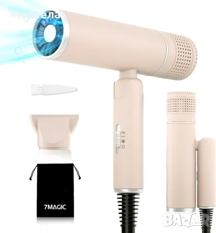 7MAGIC Сгъваем сешоар / Мощен лек йонен сешоар 1600W, снимка 2 - Сешоари - 49737073