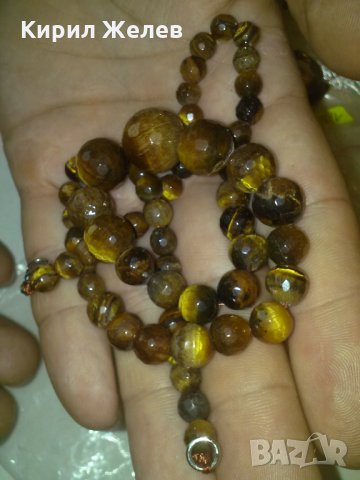 ПРЕКРАСЕН ФАСЕТИРАН КАМЪК ТИГРОВО ОКО АРТ - КОЛИЕ 9902, снимка 7 - Колиета, медальони, синджири - 29555956