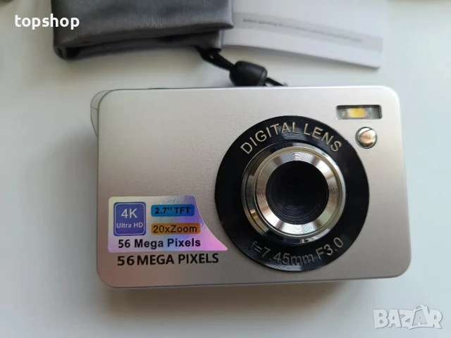 Цифров фотоапарат 56MP 4K HD Компактен с 32GB карта, 20X увеличение 2,7-инчов екран, Литива батерия, снимка 13 - Фотоапарати - 50503835