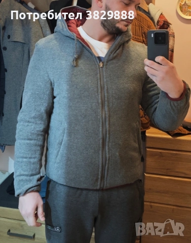 Страхотно двулицево яке с качулка, супер запазено, снимка 4 - Якета - 53363844