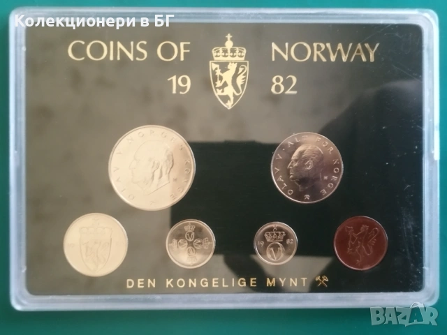 СЕТ С ПЕТ МОНЕТИ ОТ НОРВЕГИЯ 1982 ГОДИНА