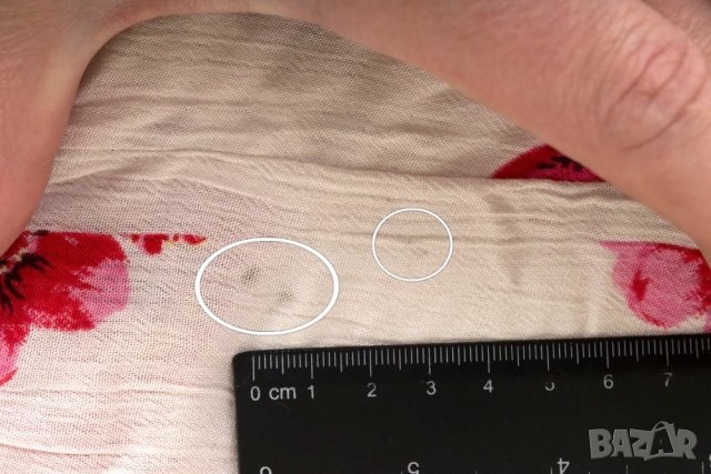 Асиметрична лятна бяла рокля с червени цветя марка Lady Boho - L, снимка 7 - Рокли - 28660857