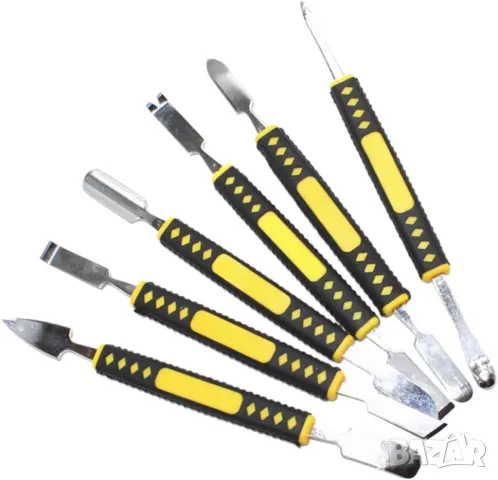 6 броя стоманени лостчета с 12 различни накрайника за ремонт на електроника, снимка 8 - Други инструменти - 48271538