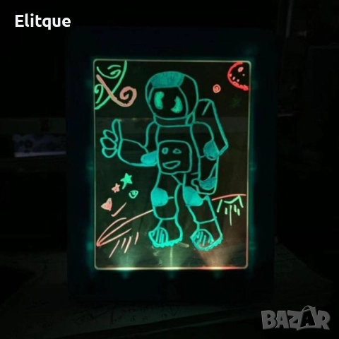 Светещ таблет за рисуване Magic Sketch Pad / 1 х Таблет/ 3 х Двустранни неонови писалки/ 1 х Гъба за, снимка 7 - Образователни игри - 52888806