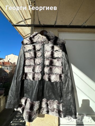 Страхотно яке естествена кожа и чинчила, снимка 4 - Якета - 44290603