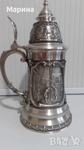 Халба за бира от калай, 700 мл,  Antik*Vintage #101, снимка 2 - Антикварни и старинни предмети - 52367675