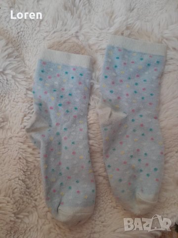 Подарявам!Светло сини чорапки на точици, снимка 2 - Чорапи - 51093919