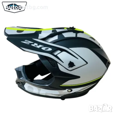 Кросова каска Automat, За мотор, Атв, Велосипед, S, M и L, Черен с неон и сив, снимка 5 - Аксесоари и консумативи - 49303583