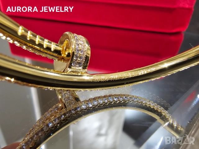 CARTIER Nail Juste un Clou Gold Large Paved Diamonds Гривна Пирон, снимка 8 - Гривни - 52843799