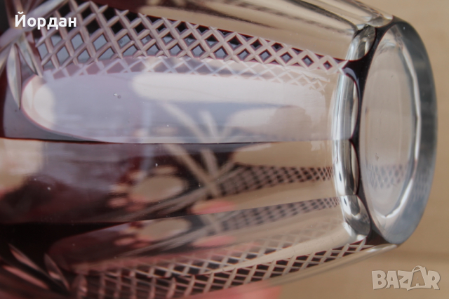 Чешка ваза  кристал Бохемия, снимка 9 - Антикварни и старинни предмети - 44558588