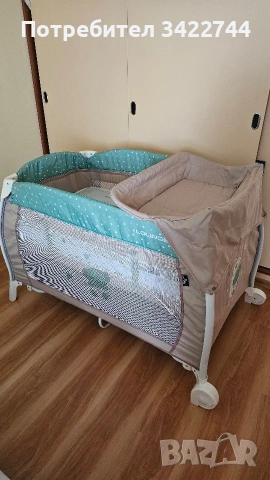 Бебешка сгъваема кошара 2 нива с люлеещ механизъм Lorelli I'Lounge