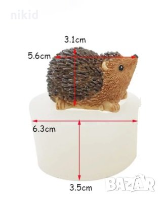 3D сладко Таралежче Таралеж вирната муцунка силиконов молд форма фондан гипс смола шоколад свещ, снимка 2 - Форми - 35214250