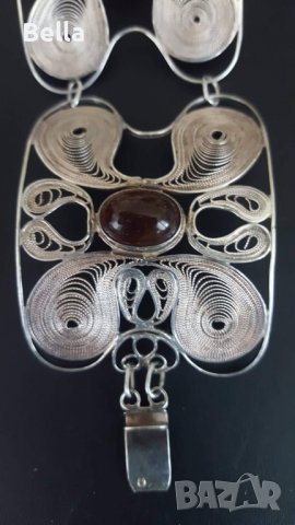 сребърна гривна Филигран с кехлибари, снимка 7 - Антикварни и старинни предмети - 37791490