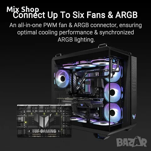 Нов ASUS TUF Gaming ARGB PWM хъб за вентилатори, снимка 4 - Друга електроника - 55726706