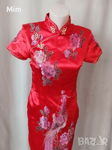 Xinxuan M Традиционна ,ориенталска,червена,бродирана рокля, снимка 7 - Рокли - 50510888