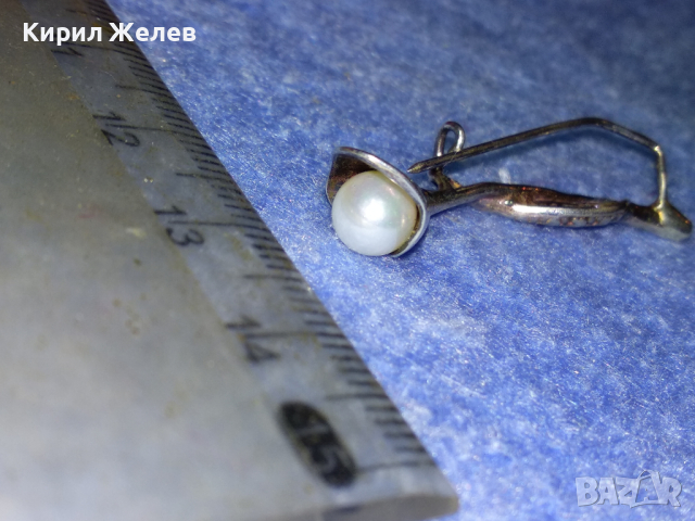 АР НУВО ПЕРЛЕНА СРЕБЪРНА БРОШКА СРЕБРО 925 с БЯЛА ПОЗЛАТА и ЕСТЕСТВЕНА БЯЛА ПЕРЛА РЪЧНА РАБОТА 43322, снимка 8 - Антикварни и старинни предмети - 44692766