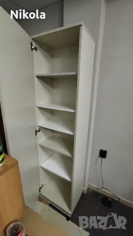 Офис шкаф - еднокрил гардероб с рафтове 52/196/35,5 - бял, снимка 2 - Гардероби - 49611235