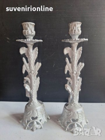 двойка старинни свещници, снимка 3 - Декорация за дома - 40656522