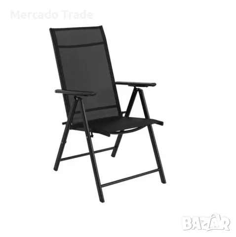 Сгъваем стол Mercado Trade, За къмпинг, градина, тераса, Черен, снимка 2 - Столове - 49720688
