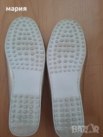 Златисти мокасини естествена кожа, снимка 5 - Дамски ежедневни обувки - 47382713