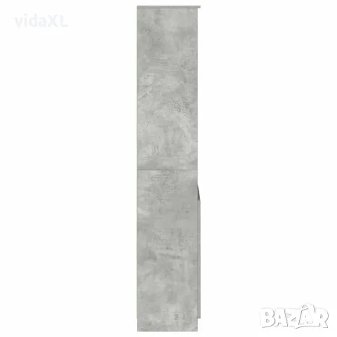 vidaXL Висок шкаф, бетонно сив, 70x35x180 см, инженерно дърво, снимка 7 - Бюфети - 56147032