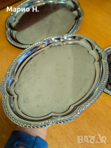 Стилни гравирани метални подноси, 3 + 1, снимка 3 - Други - 54231232