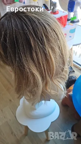 Перука Shining Yourself  LC278-1омбре руса леко вълниста перука с бретон от синтетична коса , снимка 3 - Аксесоари за коса - 50234390