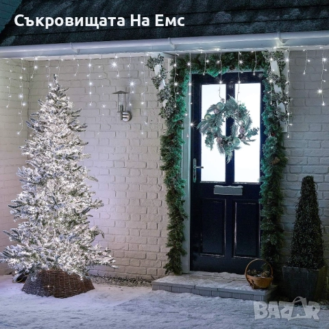 1️⃣2️⃣метра ➖️2️⃣5️⃣ Метра Висящи Коледни Лампи ТИП Завеса  Екстериор/ Интериор 8 Режима на Светене , снимка 4 - Лед осветление - 52234768