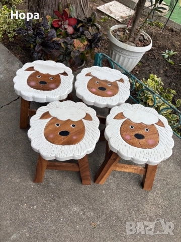 Столче / Табуретка от тиково дърво