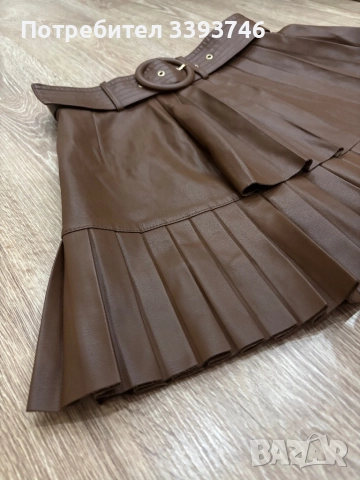 Кожена пола - Зара , снимка 4 - Поли - 52853019