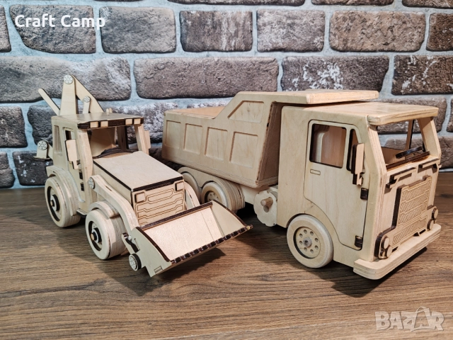 Комплект дървени модели – Багер и Самосвал – Craft Camp