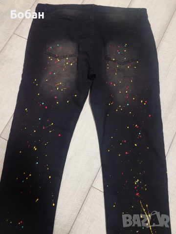 Нови напръскани уникални дънки хл размер , снимка 2 - Дънки - 54314126