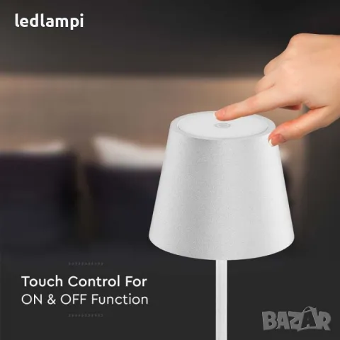 Настолна LED Лампа 2W Димиране Бяла Презареждане, снимка 4 - Настолни лампи - 48337948