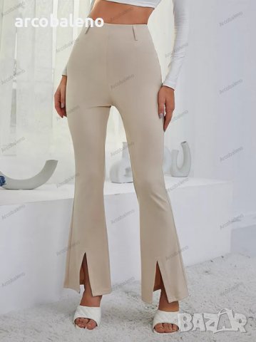 Дамски панталон с широки крачоли и висока талия, 3цвята - 023, снимка 10 - Панталони - 39259327