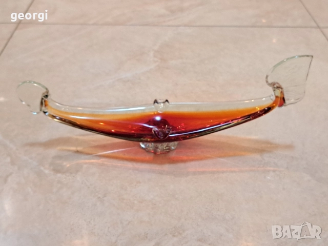 италиански пепелник гондола Murano , снимка 3 - Антикварни и старинни предмети - 52371897