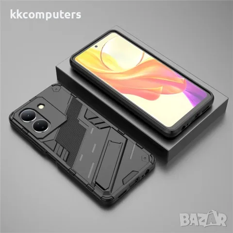За vivo Y36 4G / Y36 5G Удароустойчив TPU PC Калъф със Стойка и Скрийн Протектор – 7 цвята, снимка 12 - Калъфи, кейсове - 56070064