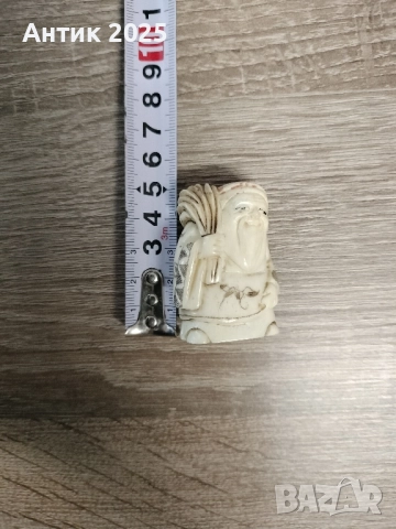 Японска резбована фигурка (нецке), кост, снимка 7 - Колекции - 51816221