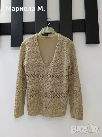 Zara Златист пуловер, S