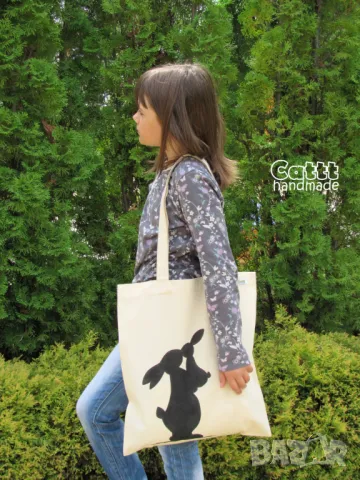 Еко торба - чанта за пазар МАМА ЗАЙКА И ЗАЙЧЕ, снимка 1
