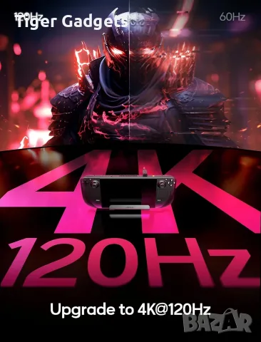 JSAUX HB0602 5-in-1 Docking Station – 4K@120Hz HDMI 2.1, 100W PD, Ethernet за Steam Deck, ROG Ally, снимка 5 - Кабели и адаптери - 56105169