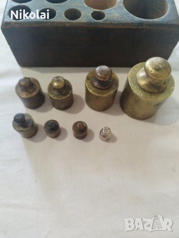 комплект бронзови тежести теглилки грамове грам за везна кантар, снимка 3 - Антикварни и старинни предмети - 44259188