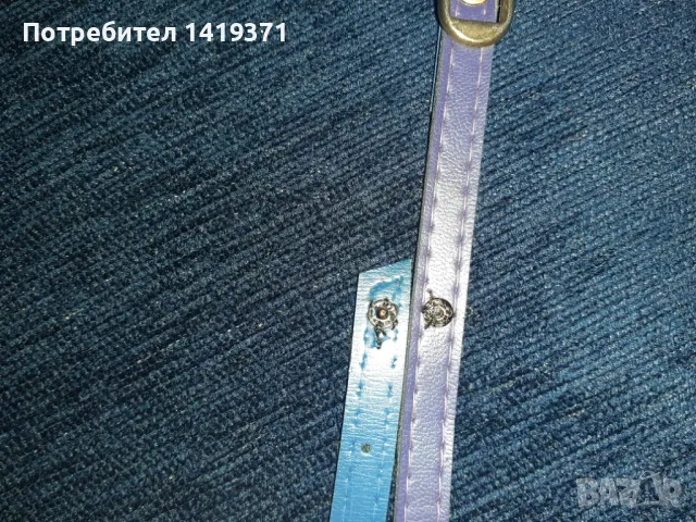 Красив лилав кожен дамски колан с дължина 109 см, снимка 3 - Колани - 48110031