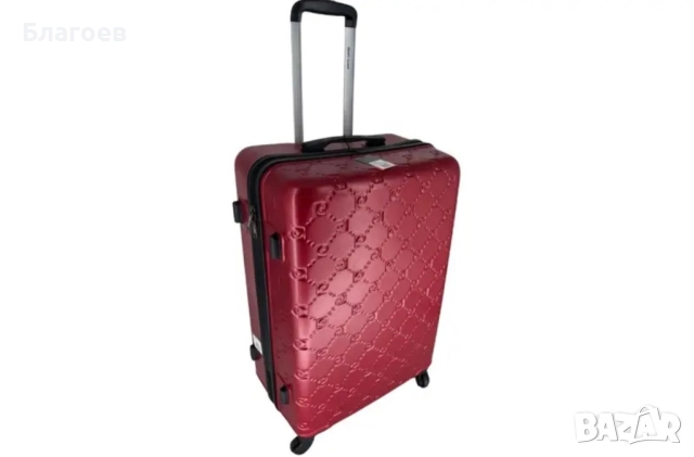 Комплект куфари Pierre Cardin Orion от 3 части, цвят Rouge Foncé - 4 колелца - твърд куфар - с ключа, снимка 2 - Куфари - 52247941