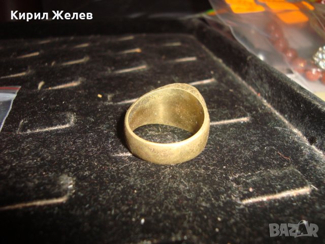 СТАР ПОЗЛАТЕН БРОНЗОВ ПРЪСТЕН МЕРЦЕДЕС МАСИВЕН МАЙСТОРСКА ИЗРАБОТКА РЯДЪК 21833, снимка 6 - Антикварни и старинни предмети - 33789784