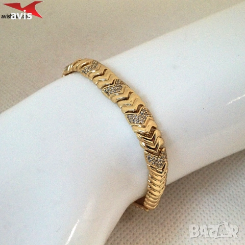 Гривна с 14К златно покритие 234825, снимка 4 - Гривни - 52797995